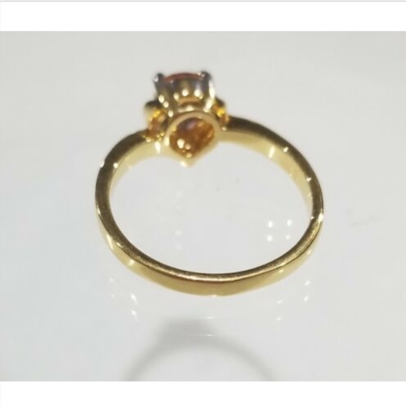 Gold Pink Birthstone Ring Sizes 4 5 8 November cocktail ring Amber imitation - Picture 5 of 10